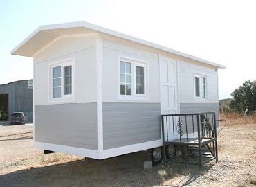 white prefab house